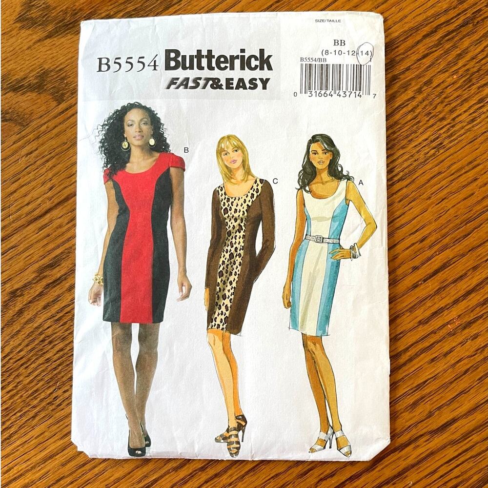 2010s Butterick 5554 Sewing Pattern Size XXS-M Womens Petite Bodycon COMPLETE